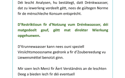 Drénkwaasser Iewerleng