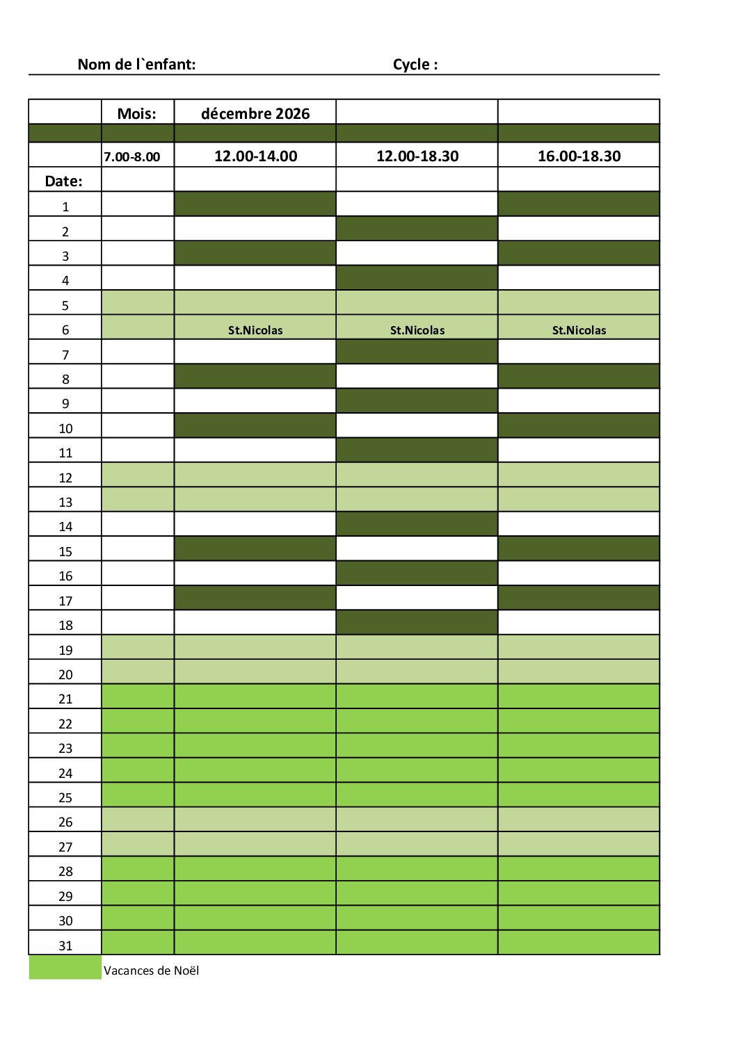 Fiche d'inscription décembre 2026